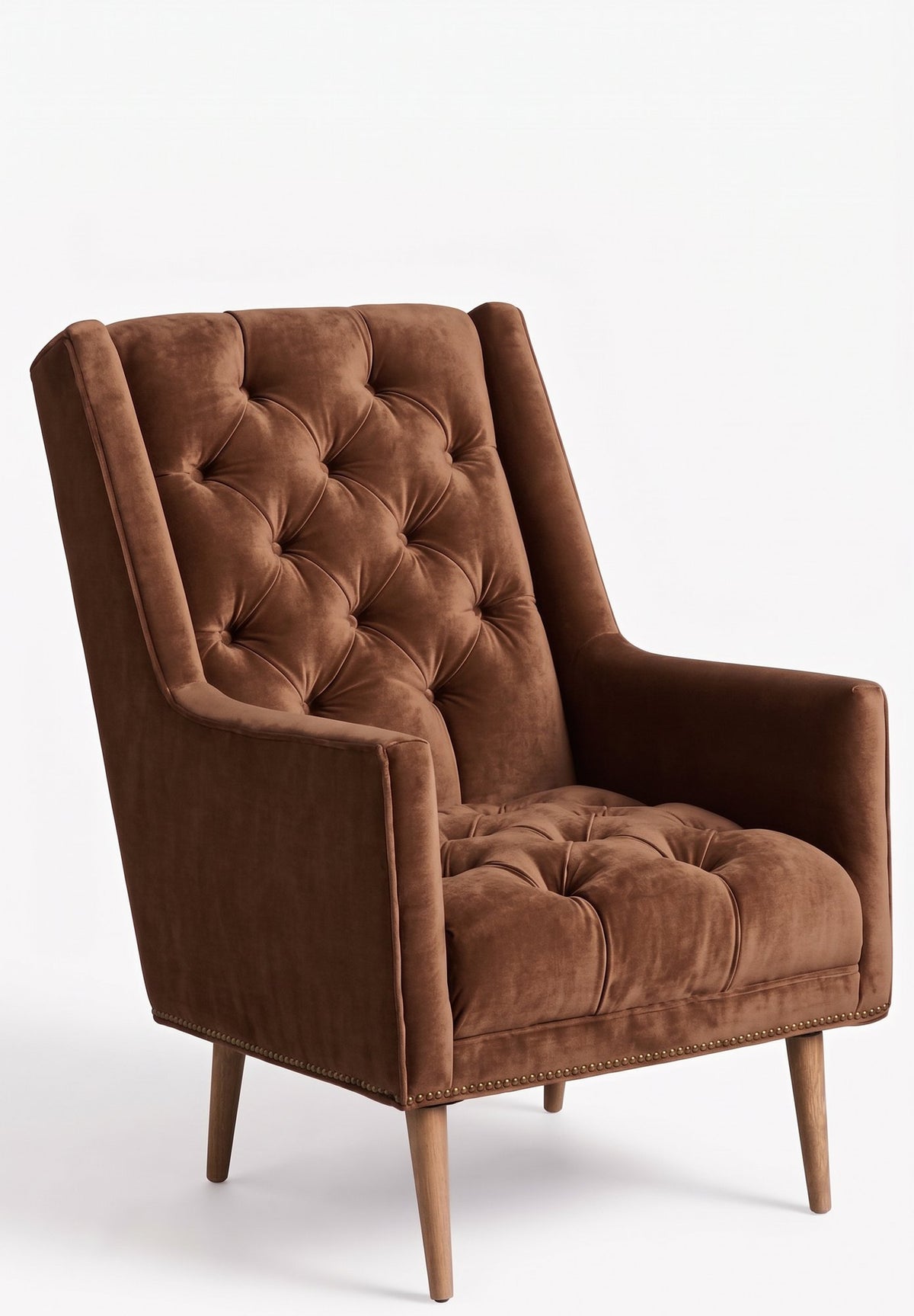 Sillón Velvet de un cuerpo en pana antimanchas Suela, capitoné de brazos rectos