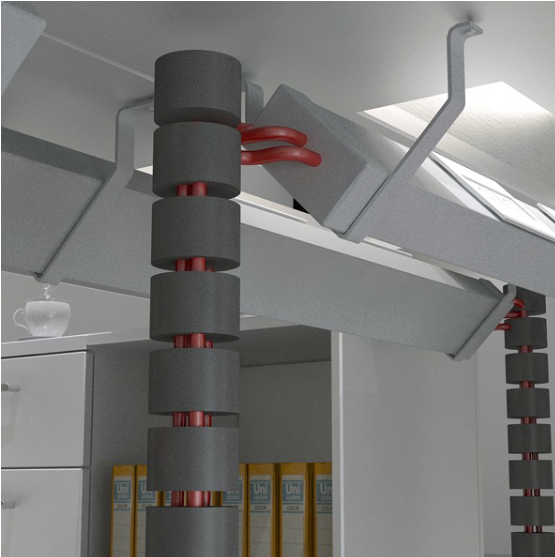 El Sistema de cableado de Grupo(a)2 brinda soluciones integrales para la gestión de cables en la mesa, como pasacable y tapas rebatibles de electrificación integrada.