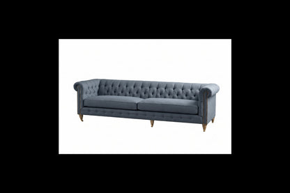 Sofá Chesterfield Capitoné clásico con capitoné artesanal, tapizado a medida - Tienda de Banquitos