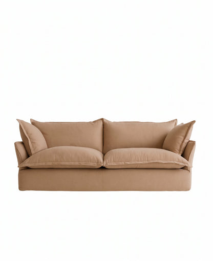 Sofá Comfy con funda, respaldo y apoyabrazos integrados, cojines extra mullidos, tapizado a medida - Tienda de Banquitos