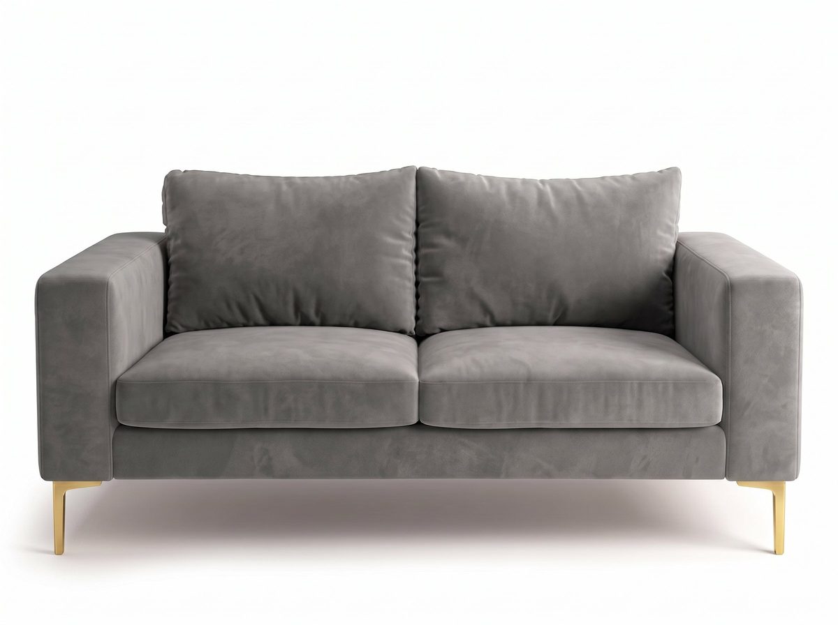 Sofá Magnolia de 2 o 3 cuerpos, de líneas rectas y patas finas, en pana antimanchas color onix, imagen ilustrativa - Tienda de Banquitos
