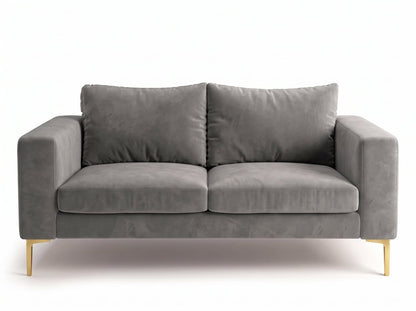 Sofá Magnolia de 2 o 3 cuerpos, de líneas rectas y patas finas, en pana antimanchas color onix, imagen ilustrativa - Tienda de Banquitos