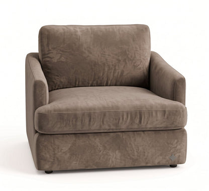 Sillón de un cuerpo Elton color Stone en pana antimanchas importada, silueta simple y minimalista — la opción versátil para no tener que elegir un estilo definido. Hecho a medida por Tienda de Banquitos.