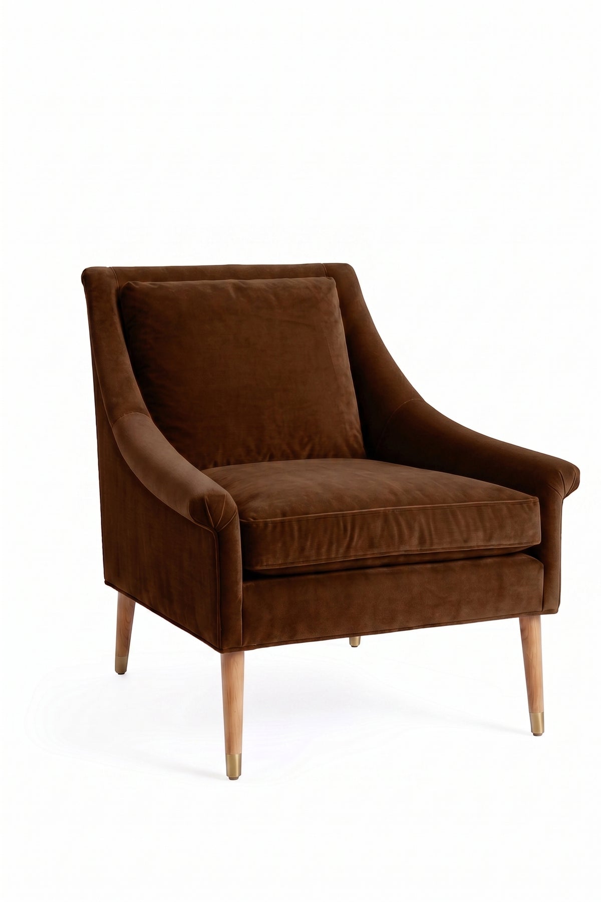 Sillón de un cuerpo Bélgica color Suela en pana antimanchas importada, diseño simple y envolvente — ideal para armar un rincón de lectura tranquilo. Hecho a medida por Tienda de Banquitos.