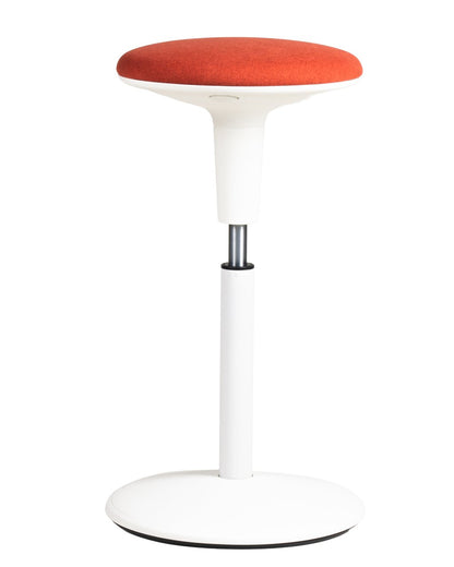 Taburete Pop de Archivos Activos blanco con asiento rojo, altura regulable