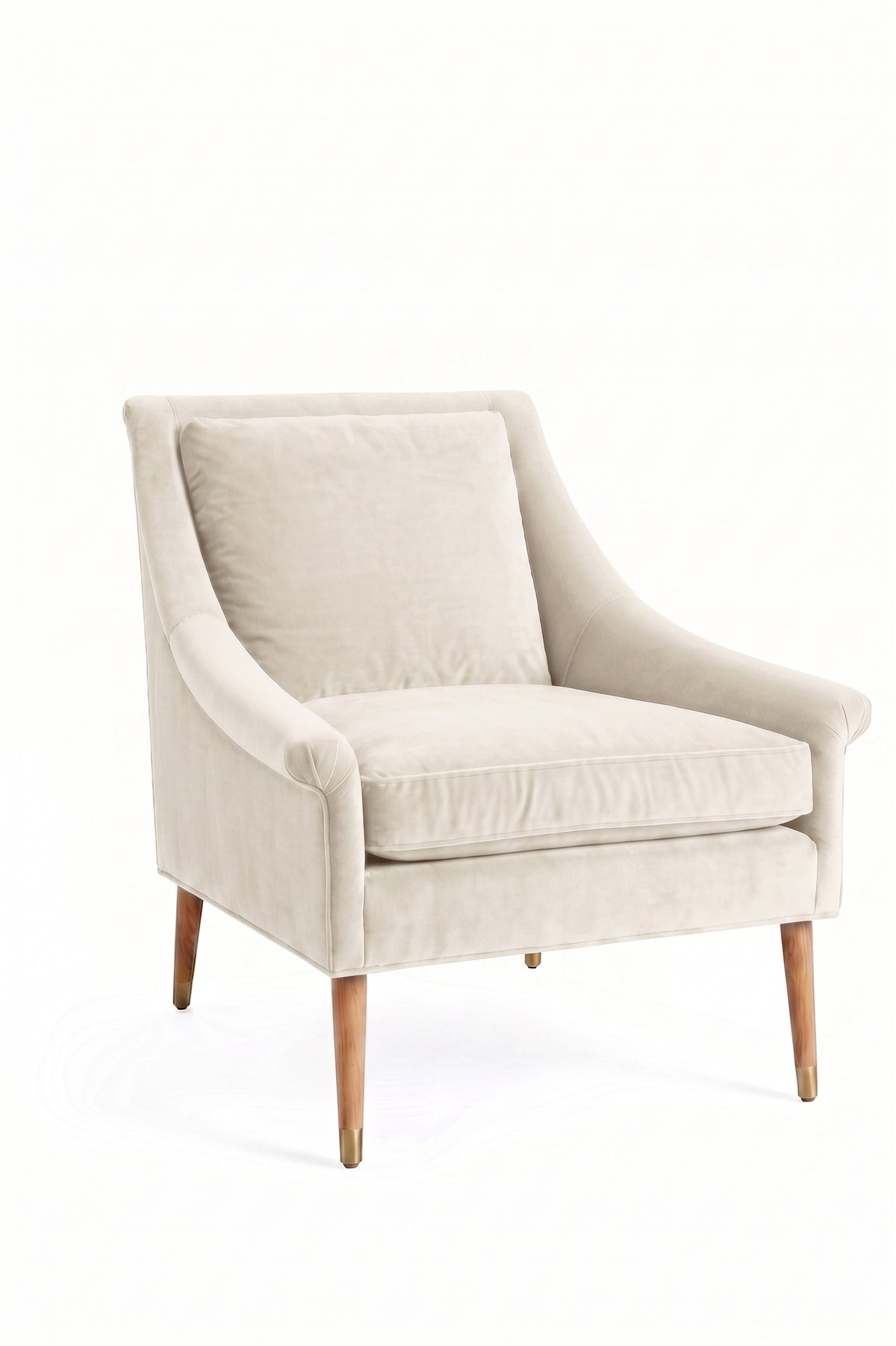 Sillón de un cuerpo Bélgica color Tiza en pana antimanchas importada, diseño simple y envolvente — ideal para armar un rincón de lectura tranquilo. Hecho a medida por Tienda de Banquitos.