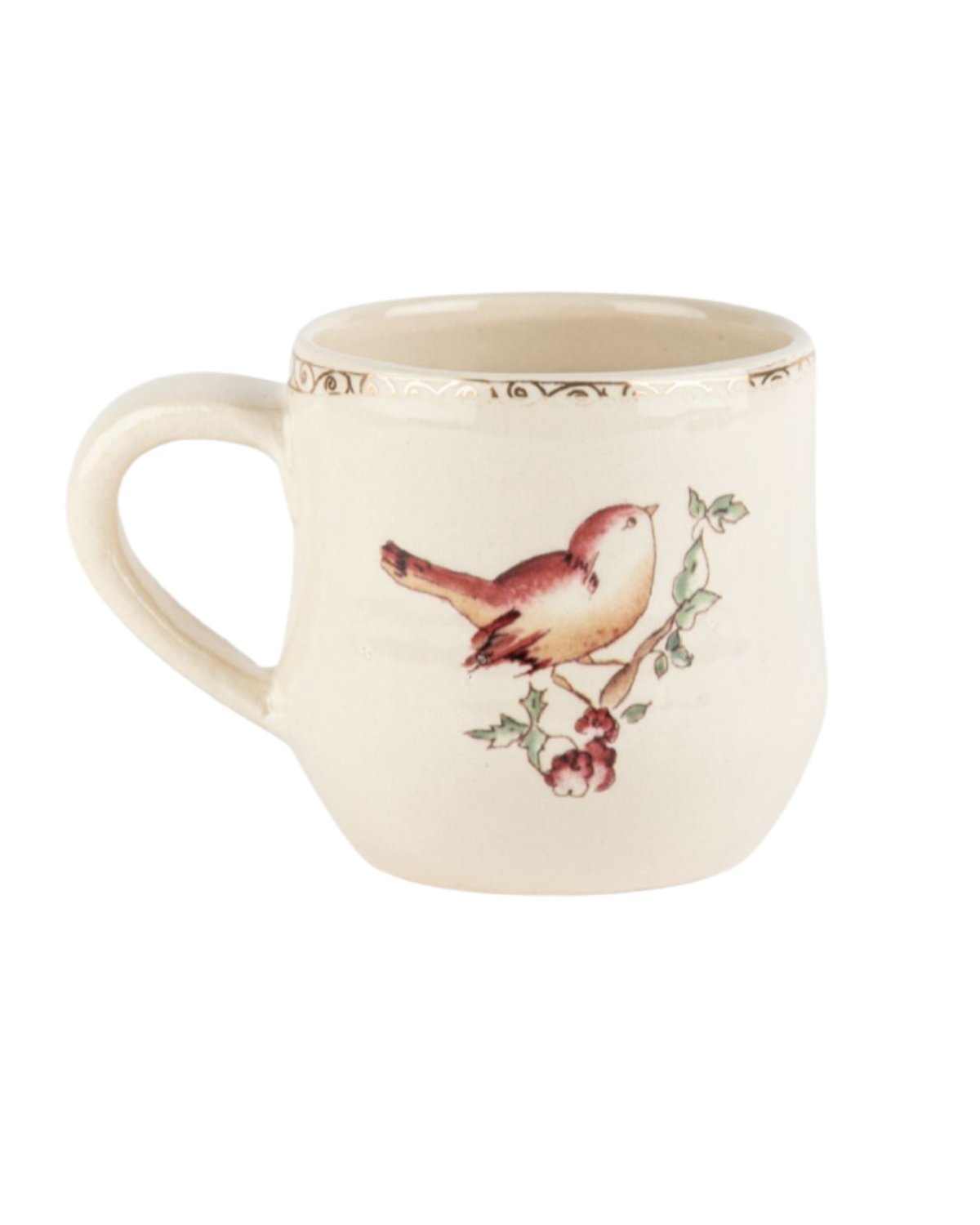 Taza Pajaritos Elsata de cerámica con diseños exclusivos – colores verde y rosa