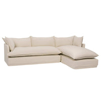 Sillón esquinero Comfy tapizado en crudo con funda tussor – sofá en L a medida