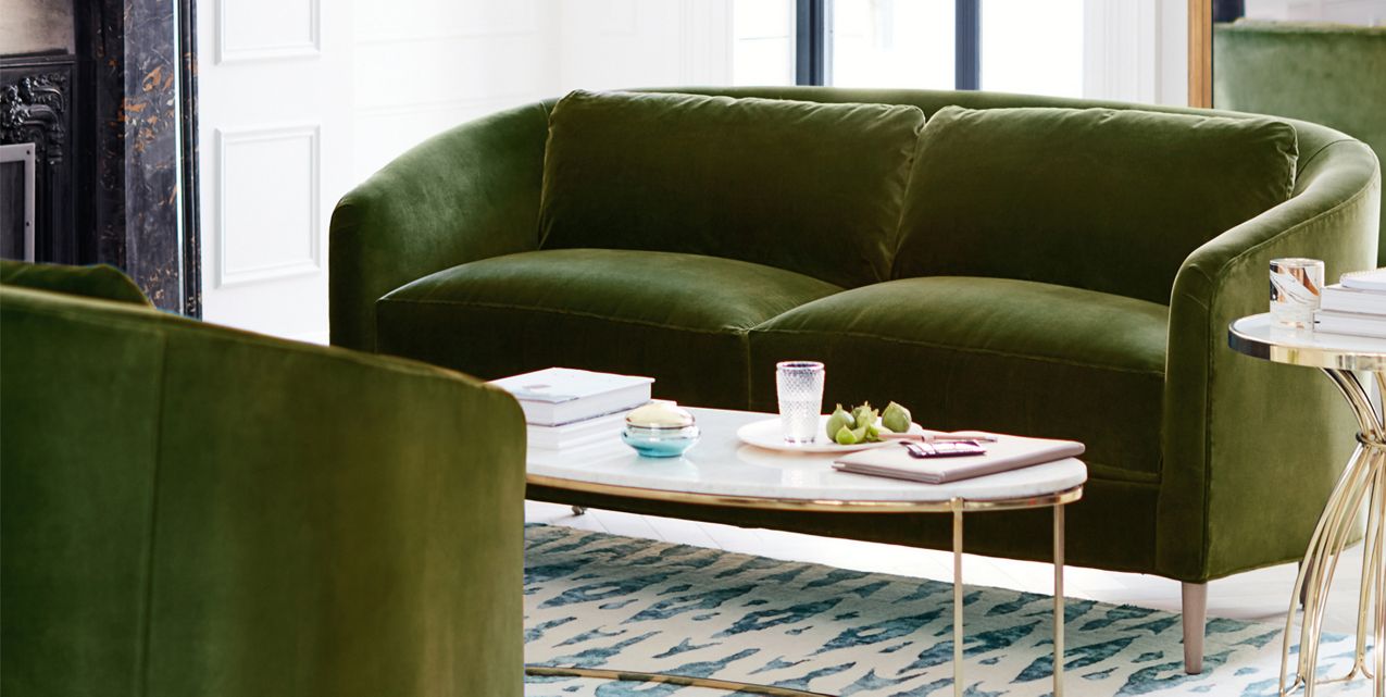 Sillón de dos cuerpos color verde