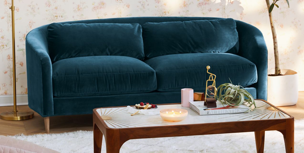 Sillón de dos cuerpos color azul