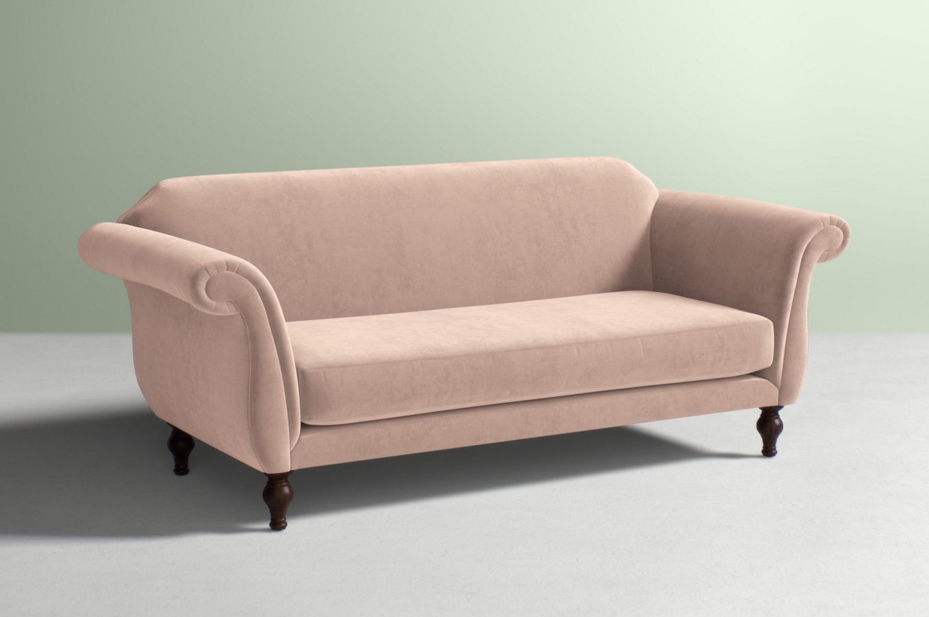 sillon de dos cuerpos vintage color rosa claro