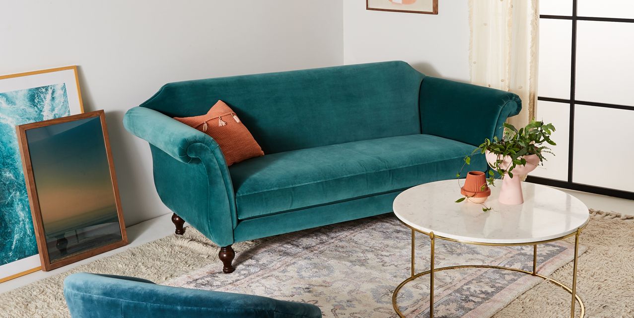 sillon de dos cuerpos vintage color verde