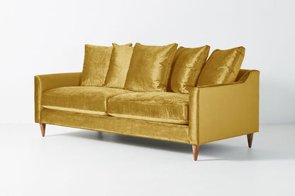 Sillón de dos cuerpos moderno color mostaza