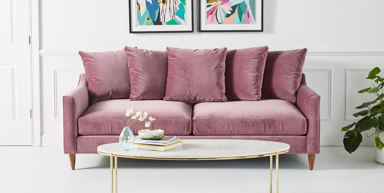 Sillón de dos cuerpos moderno color rosa