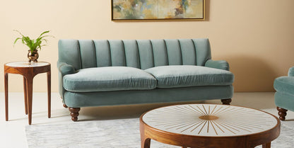 Sillón de dos cuerpos color celeste