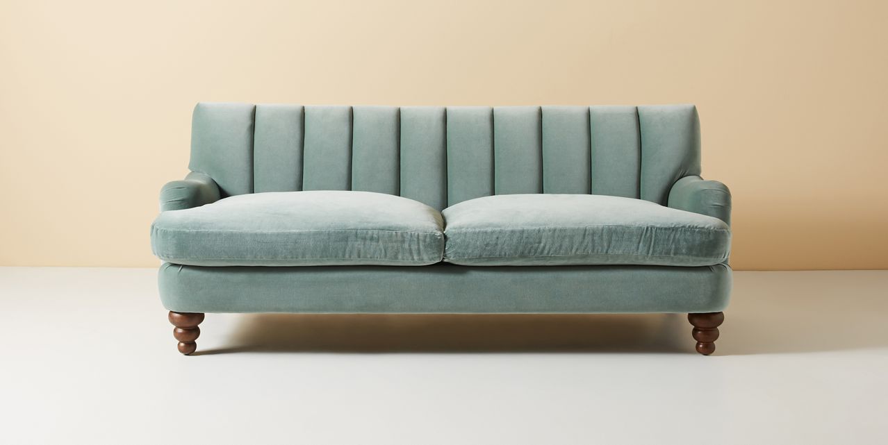 Sillón de dos cuerpos color celeste