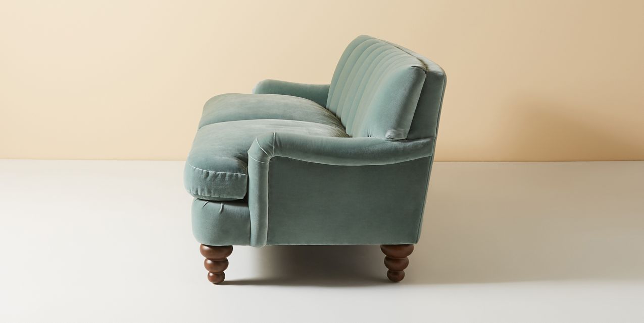 Sillón de dos cuerpos color celeste