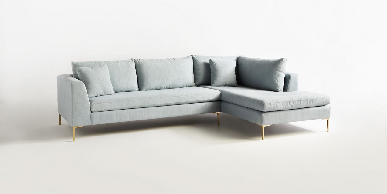 Sillón esquinero Bélgica lila – sofá en L decorativo tapizado en Tienda de Banquitos