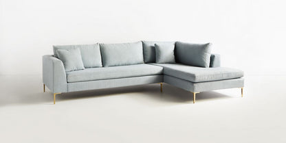 Sillón esquinero Bélgica lila – sofá en L decorativo tapizado en Tienda de Banquitos