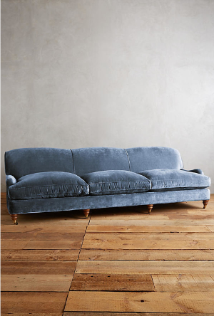Sillón de tres cuerpos estilo vintage color azul claro