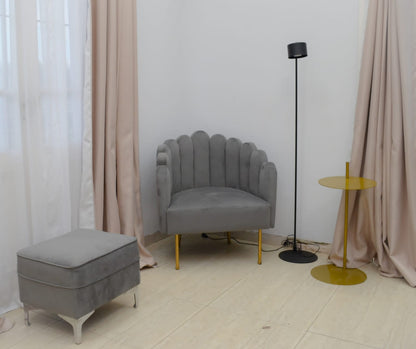 Sillón de un cuerpo modelo Angie en color gris, diseño moderno sin apoyabrazos, fabricado a medida por Tienda de Banquitos