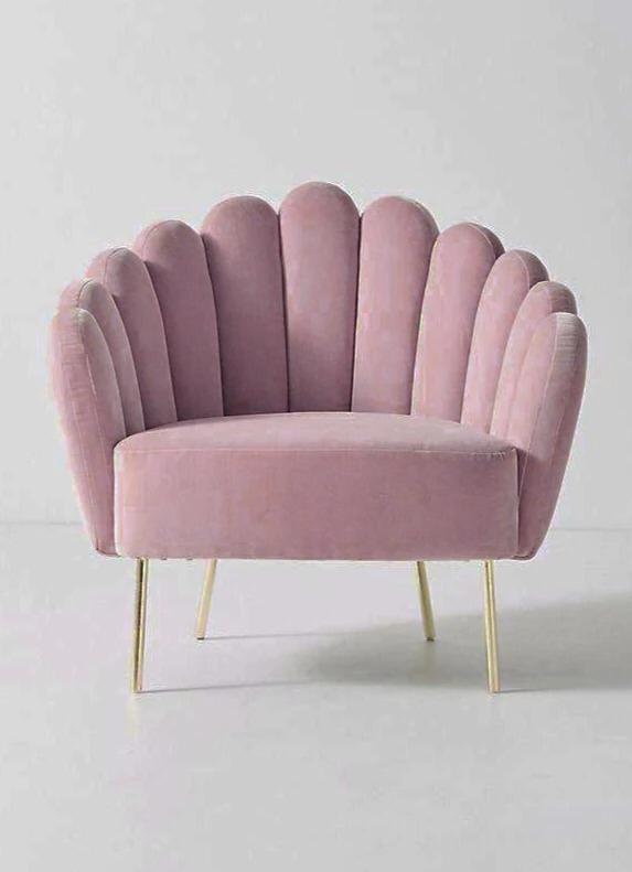 Sillón de un cuerpo modelo Angie en color rosa pastel, diseño moderno sin apoyabrazos, fabricado a medida por Tienda de Banquitos