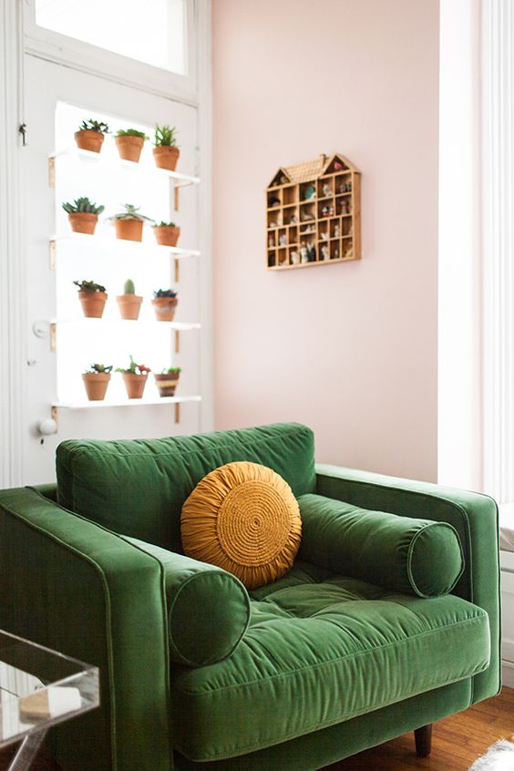 Sillón Bambú verde de un cuerpo, moderno y elegante, disponible con descuento por CyberMonday, 6 cuotas sin interés y stock limitado.