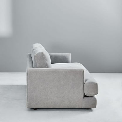 Sillón de dos o tres cuerpos Elton estilo moderno en pana antimancha importada color gris perla 