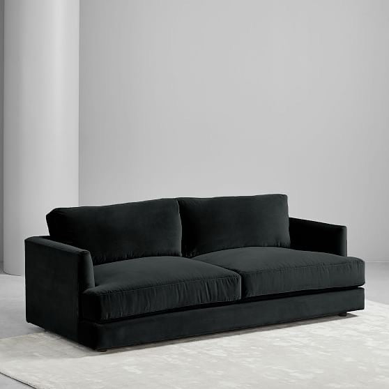 Sillón de dos o tres cuerpos Elton estilo moderno en pana antimancha importada color negro