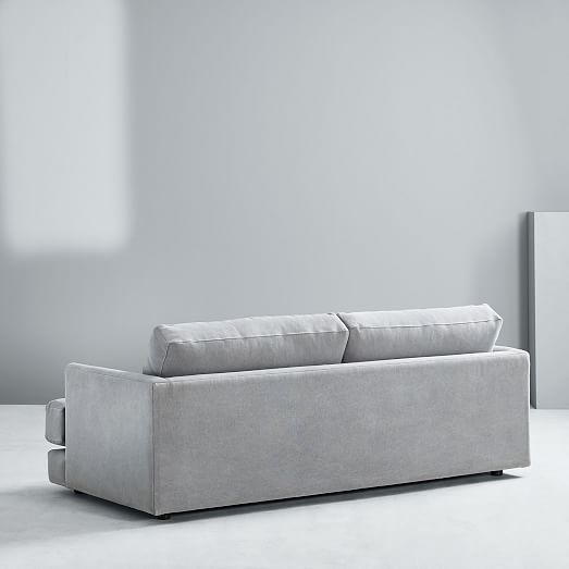 Sillón de dos o tres cuerpos Elton estilo moderno en pana antimancha importada color gris perla 