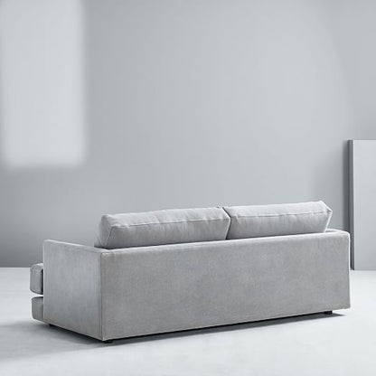 Sillón de dos o tres cuerpos Elton estilo moderno en pana antimancha importada color gris perla 