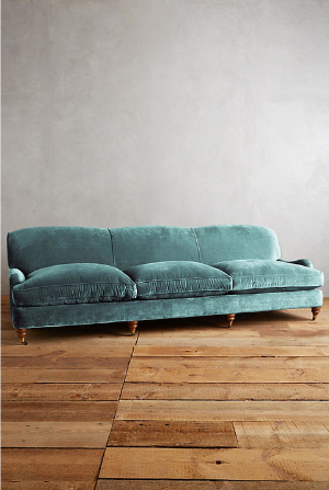 Sillón de tres cuerpos estilo vintage color turquesa