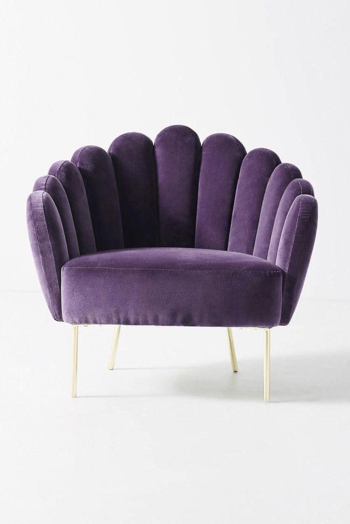 Sillón de un cuerpo modelo Angie en color violeta, diseño moderno sin apoyabrazos, fabricado a medida por Tienda de Banquitos