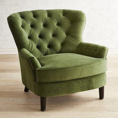 Sillon de un cuerpo con capitone verde oliva