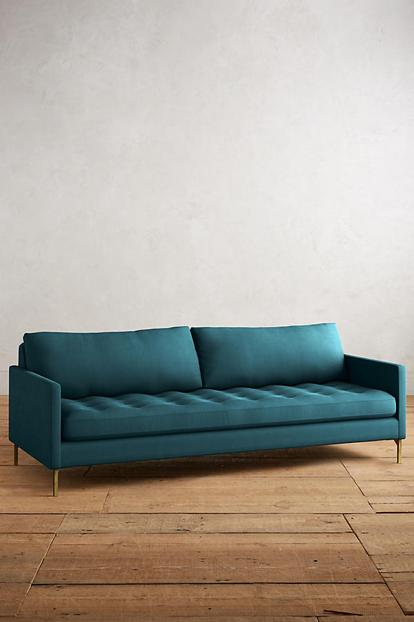 Sillón de dos cuerpos estilo moderno color verde azulado 