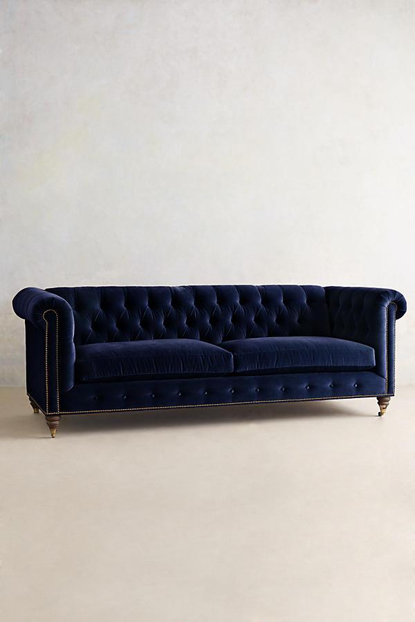 Sofá Chesterfield 2 o 3 cuerpos color azul, vista 1 - Tienda de Banquitos