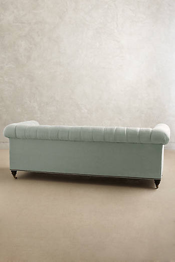 Sofá Chesterfield 2 o 3 cuerpos color verde desbotado, vista 2 - Tienda de Banquitos