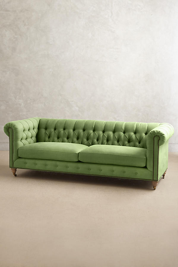 Sofá Chesterfield 2 o 3 cuerpos color verde - Tienda de Banquitos