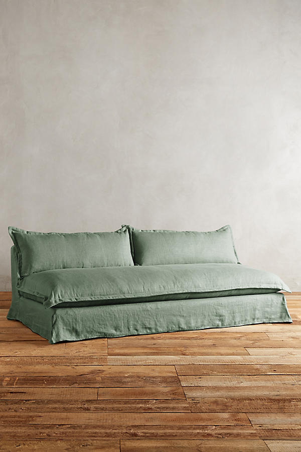 Sillón de dos cuerpos en Tussor color verde