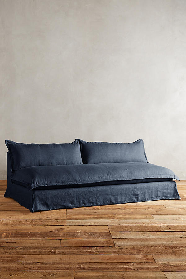 Sillón de dos cuerpos en Tussor color azul