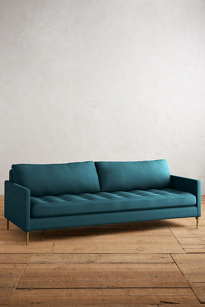 Sillón de dos cuerpos estilo moderno color verde azulado 